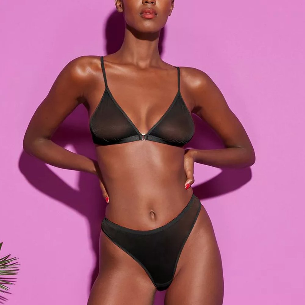 Fleur du Mal Sheer Tricot Thong - NWT